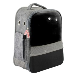 GRAY BACKPACK WITH WINDOW...