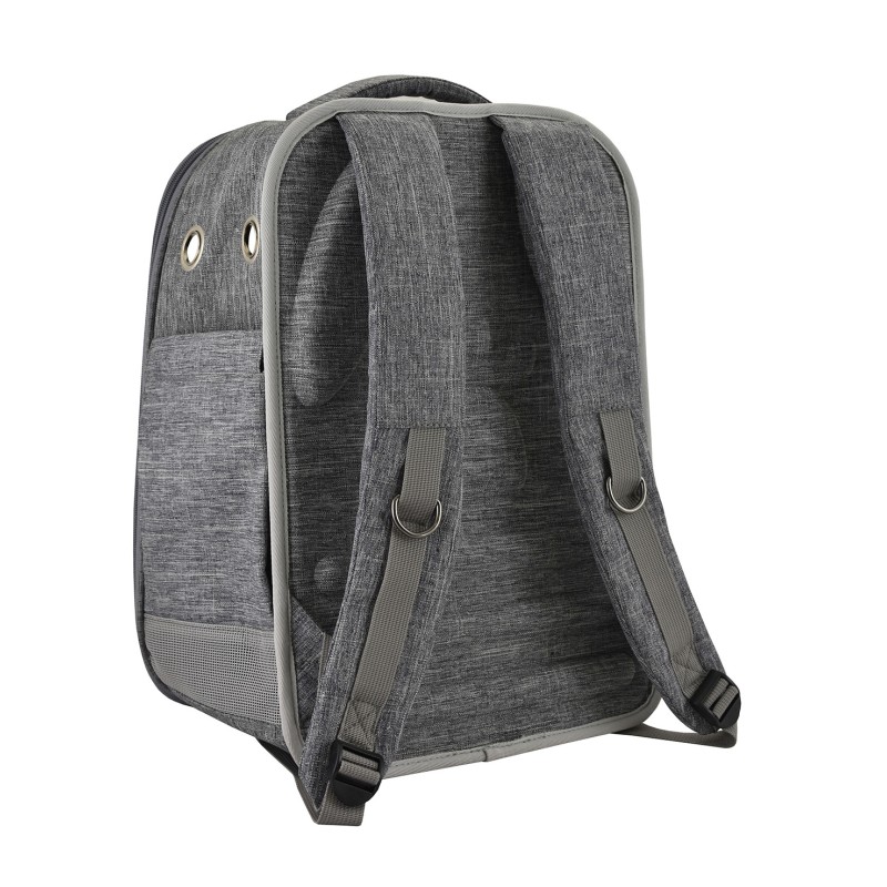 RUCKSACK MIT FENSTER GRAU 30 x 23 x 43 cm