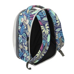 SPACE BLUE BACKPACK WITH FLOWERS
