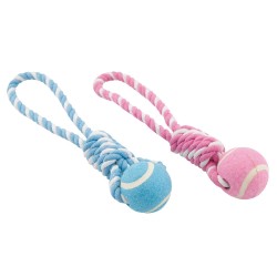 BALLE DE TENNIS AVEC CORDE BICOLORE