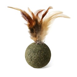 CATNIP BALL WITH FEATHER