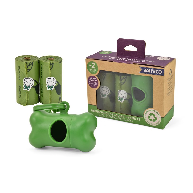 PORTABOLSAS RECICLADO +2 ROLLOS de 15 BOLSAS AROMA