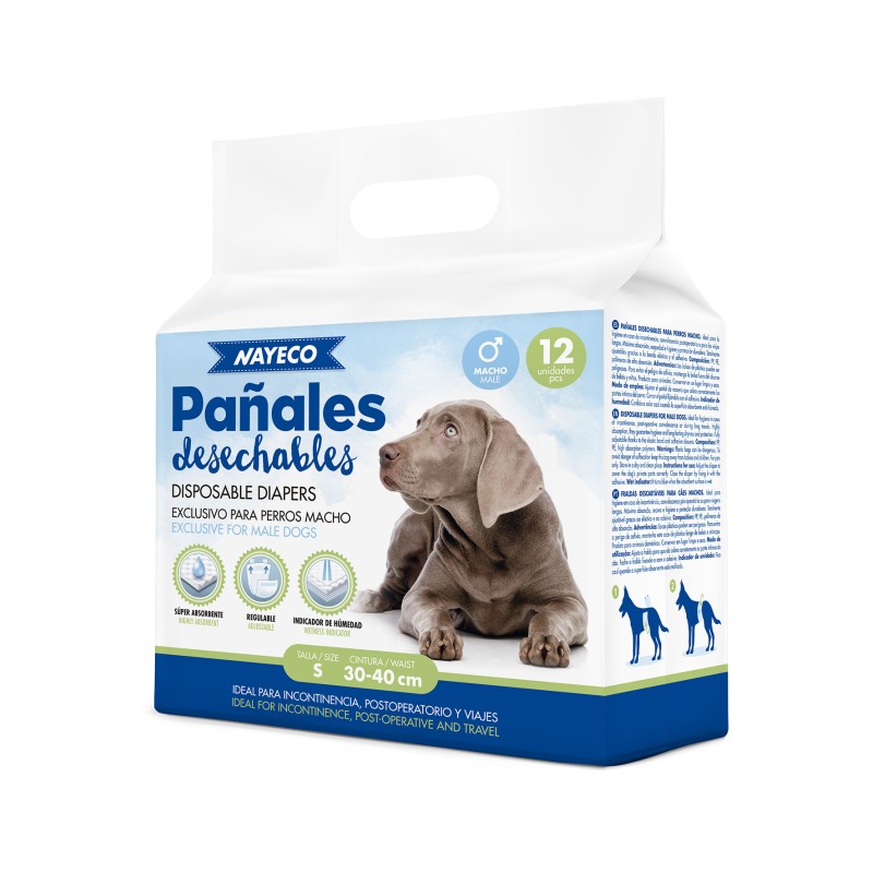 higiene para perros, Pañales para Perro - Piensoymascotas Formato M-L 46-60  cm