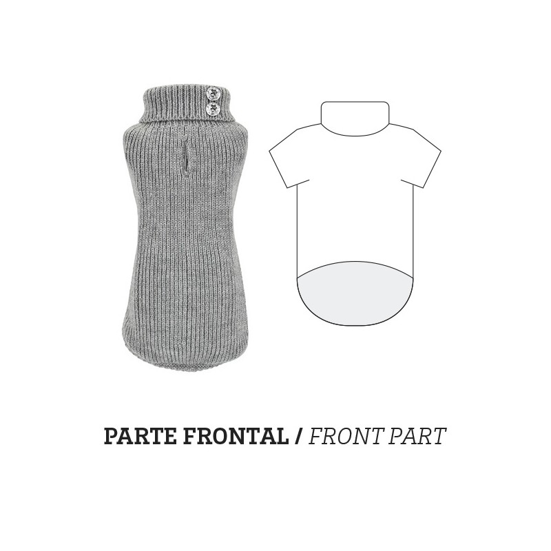 PULL GRIS BOUTON
