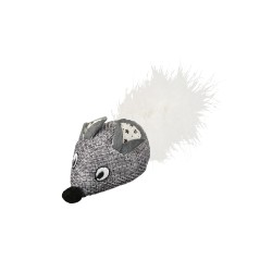 GRAY MOUSE WITH FEATHER