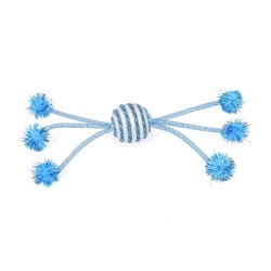 BLUE BALL WITH POMPOMS