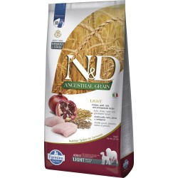 N&D DOG ANCESTRAL GRAIN LIGHT - POLLO, ESPELTA, AVENA Y GRANADA ADULT MEDIUM & MAXI 12KG