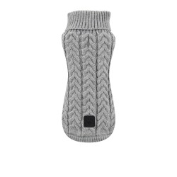 GREY BRAID KNITTED SWEATER