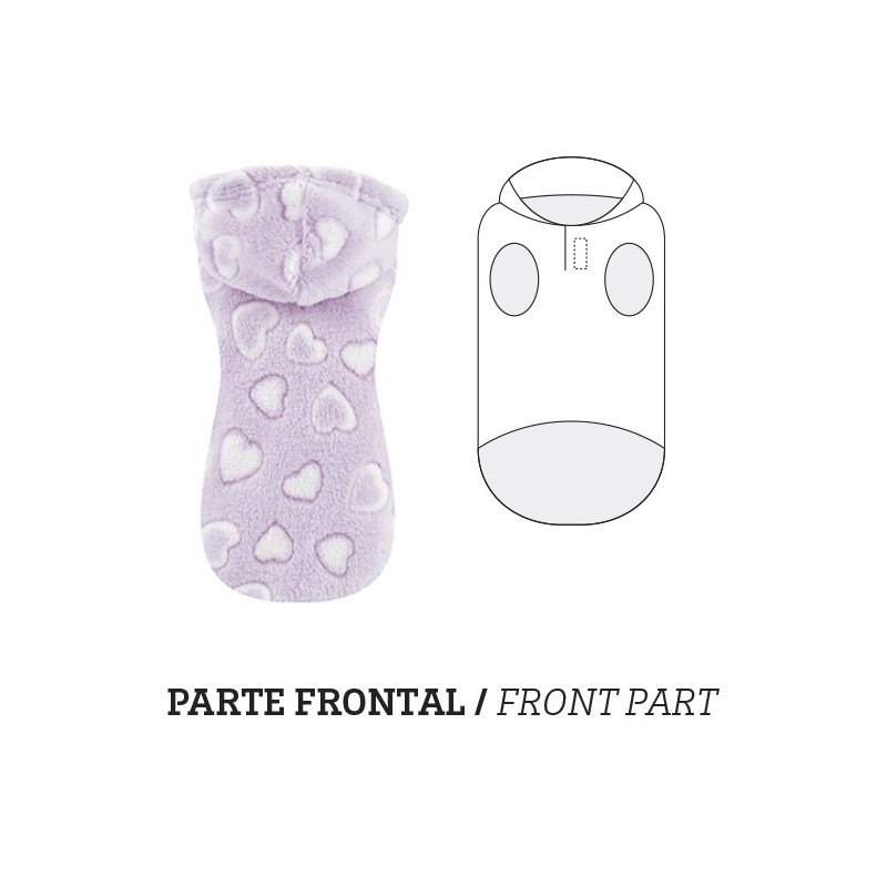 VESTE À CAPUCHE CŒUR LILAS