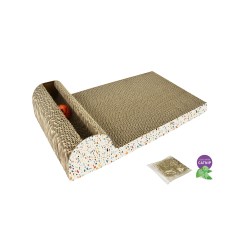 RASCADOR CARTON CON PELOTA Y CATNIP