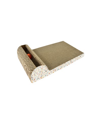 Arranhador de papelão com bola e catnip
