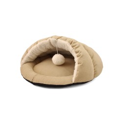 LETTO A GROTTA BEIGE CON PALLA