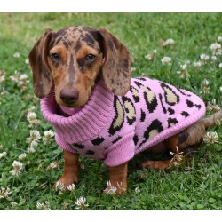 PULL EN MAILLE LÉOPARD ROSE 2