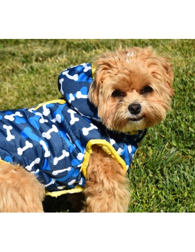 BLUE CAMOUFLAGE HOODED JACKET