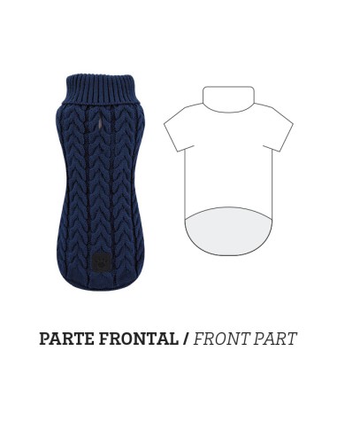 NAVY BLUE CABLE KNIT SWEATER