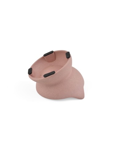 Comedouro elevado de bambu para gatos